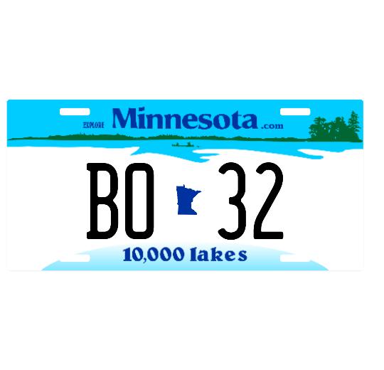Personalized Minnesota 6" X 12" Aluminum License Plate Version 1
