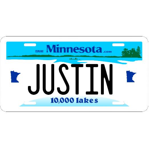 Personalized Minnesota 6&#34; X 12&#34; Aluminum License Plate Version 1