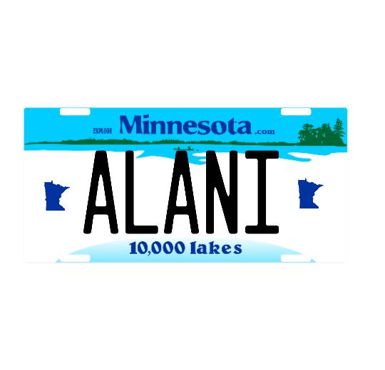 Personalized Minnesota 6" X 12" Aluminum License Plate Version 1