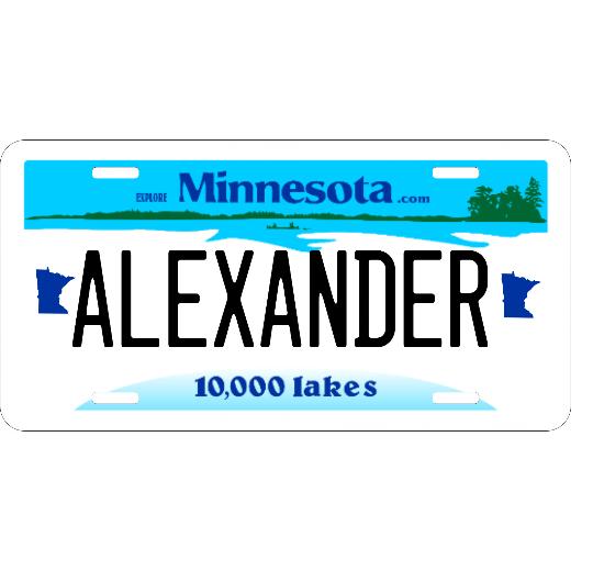 Personalized Minnesota 6&#34; X 12&#34; Aluminum License Plate Version 1