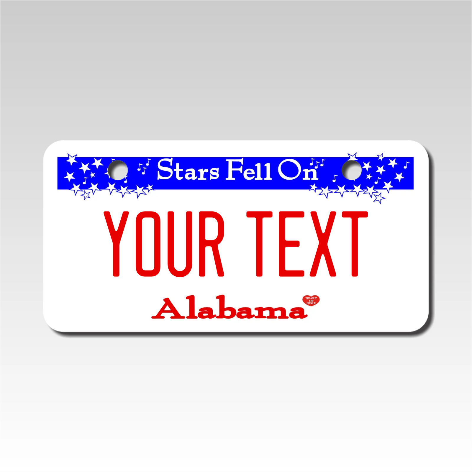 Custom Alabama License Plate by Custom Plate Pros Size 2X4 Aluminum Version 1