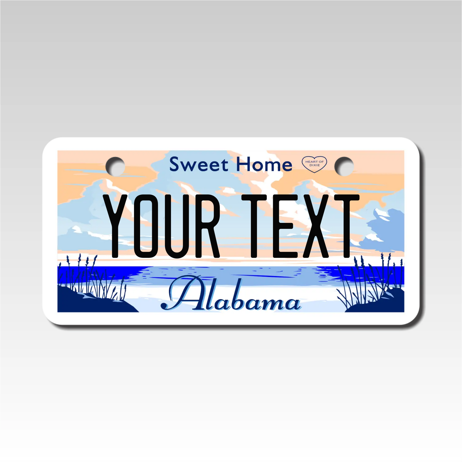Custom Alabama License Plate by Custom Plate Pros Size 2X4 Aluminum - Custom Plate Pros
