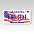 Personalized Alabama Mini License Plate by Custom Plate Pros - Size 2X4 God Bless America