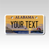 Personalized Alabama Mini License Plate by Custom Plate Pros - Size 2X4