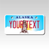 Custom Alaska Mini License Plate Personalized with Your Text - Size 2X4 - Custom Plate Pros