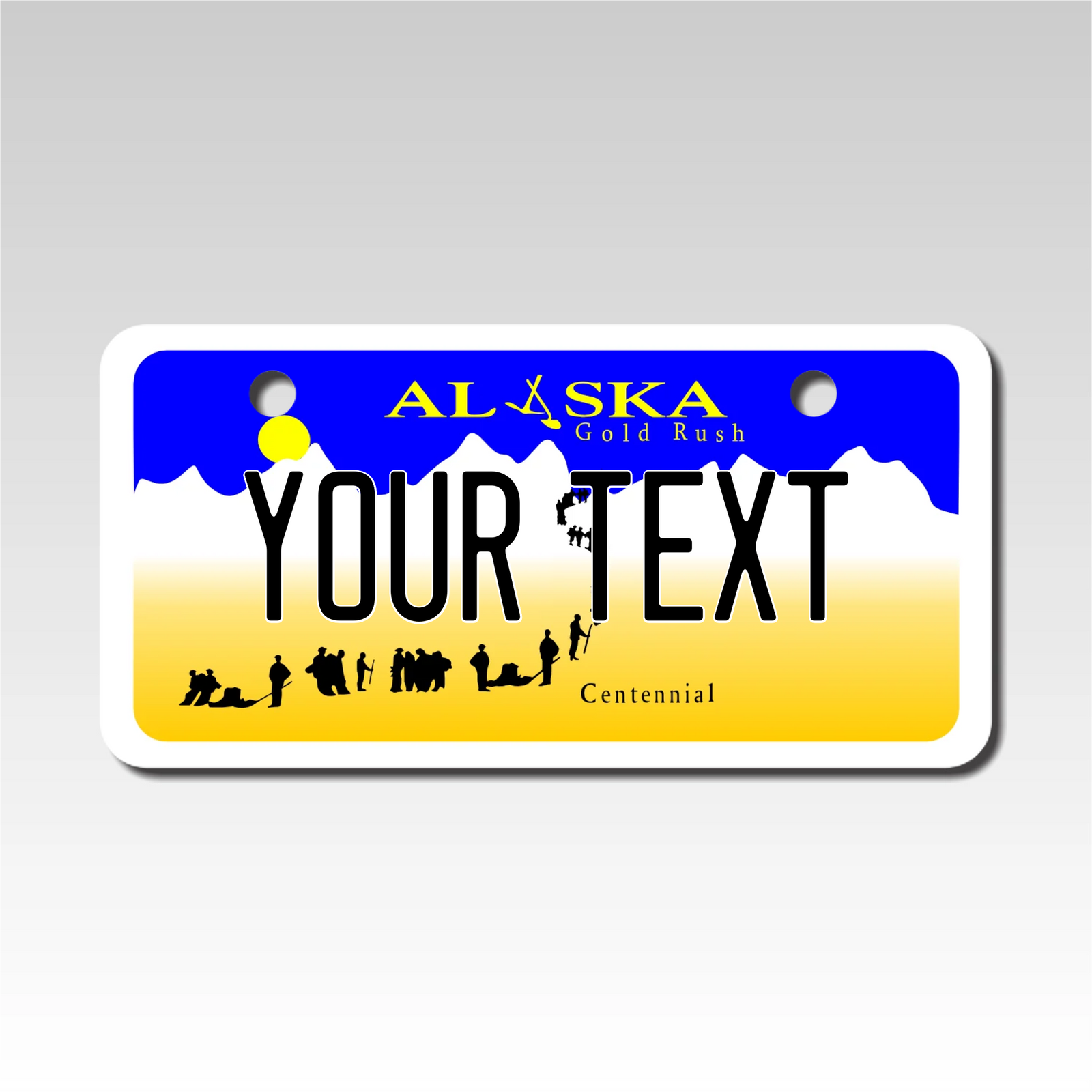 Custom Alaska Mini License Plates - Personalized Design - Size 2X4 - Custom Plate Pros