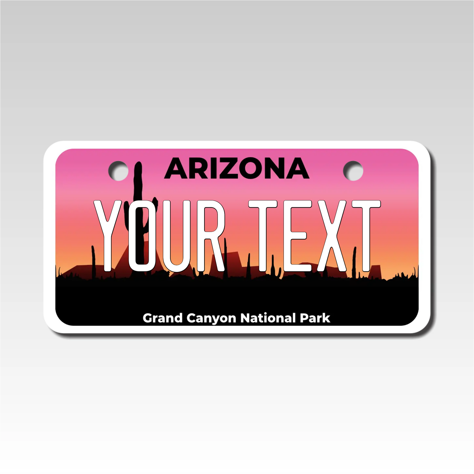 Custom Arizona Mini License Plate Personalized  with Your Text - Size 2X4 Grand Canyon National Park