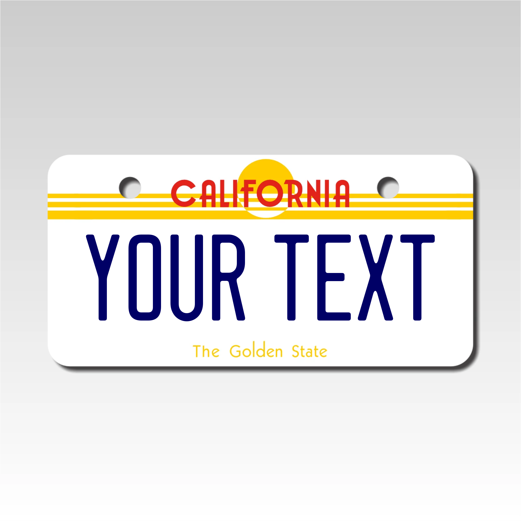 Personalized California 2" X 4" Aluminum License Plate