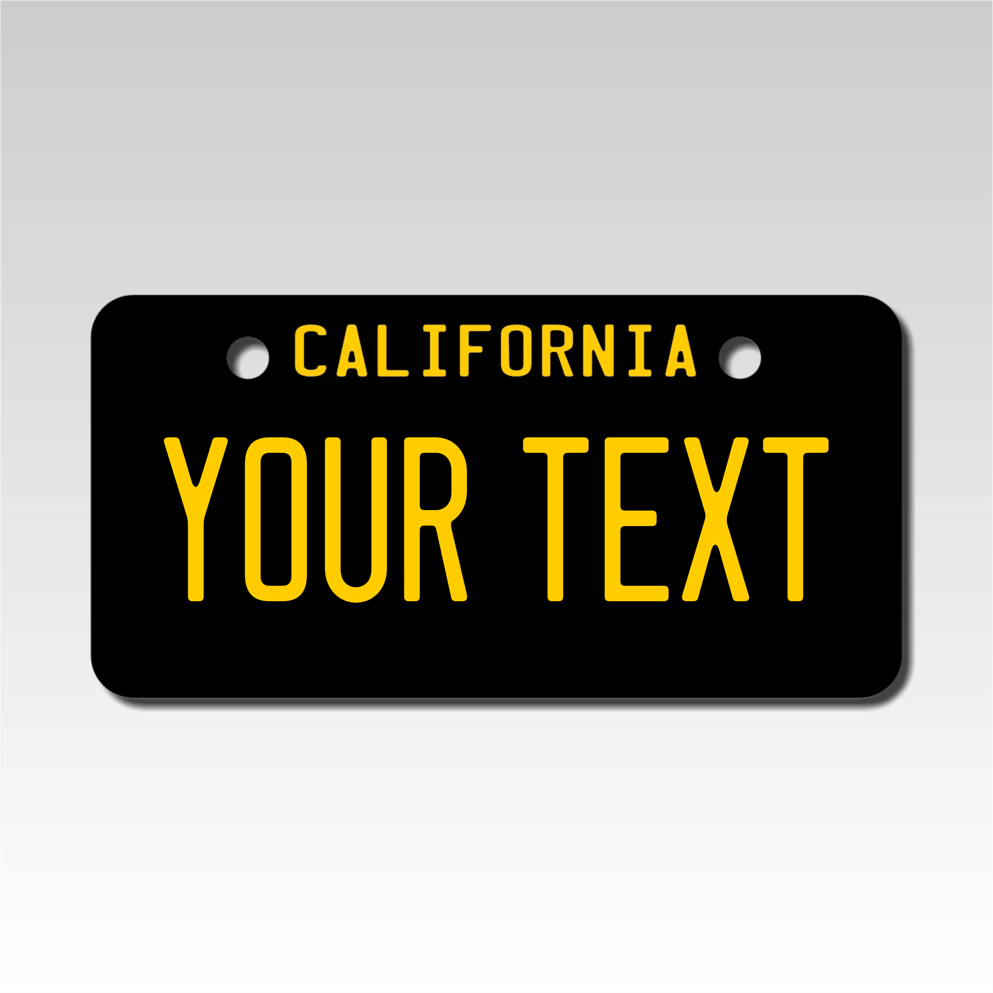 Personalized California 2" X 4" Aluminum License Plate - Black Gold