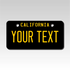 Personalized California 2" X 4" Aluminum License Plate - Black Gold - Custom Plate Pros