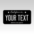 Personalized California 2" X 4" Aluminum License Plate Version 6 Black and white