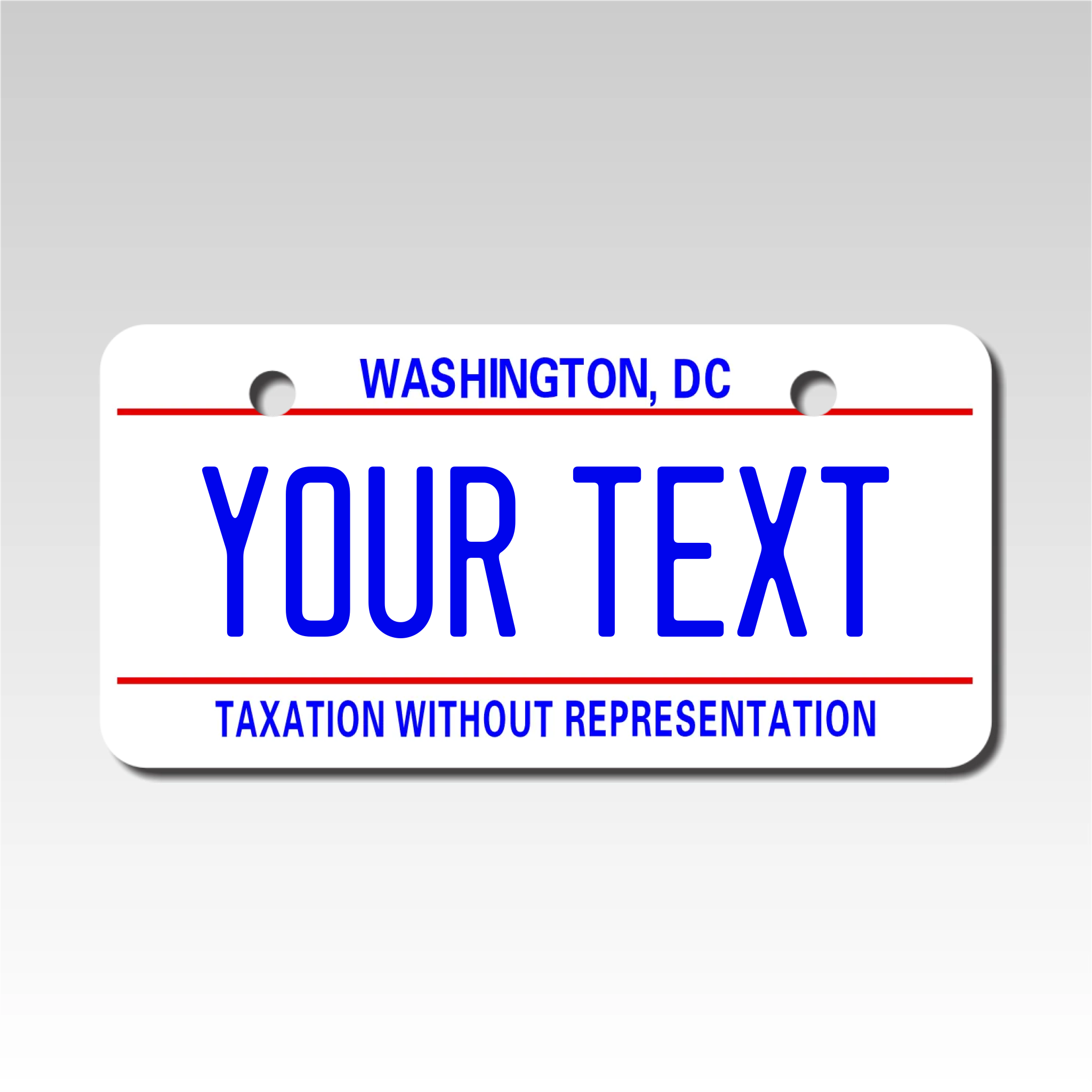 Personalized DC Mini License Plate - Custom Plate Pros Size 2" X 4"