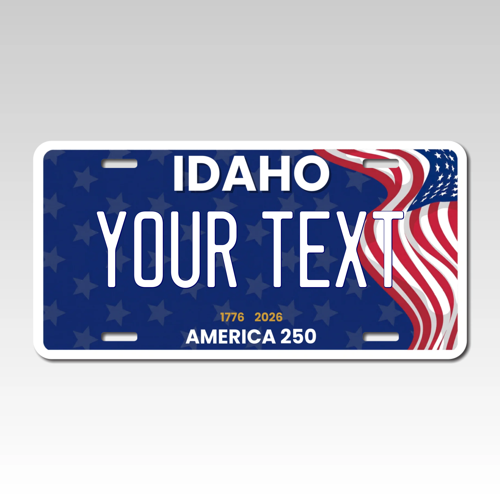 Personalized Idaho USA 250 Years 6" X 12" Aluminum Souvenir License Plate Version 2