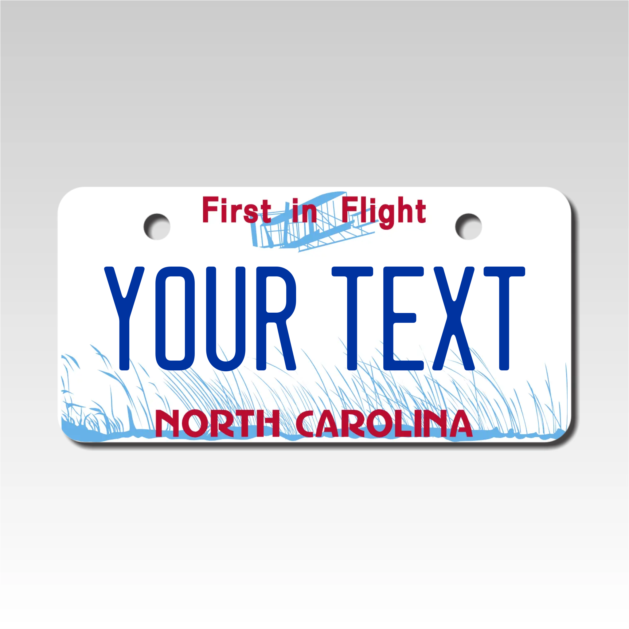 Personalized North Carolina First in Flight mini Aluminum License Plate - Size 2" X 4"
