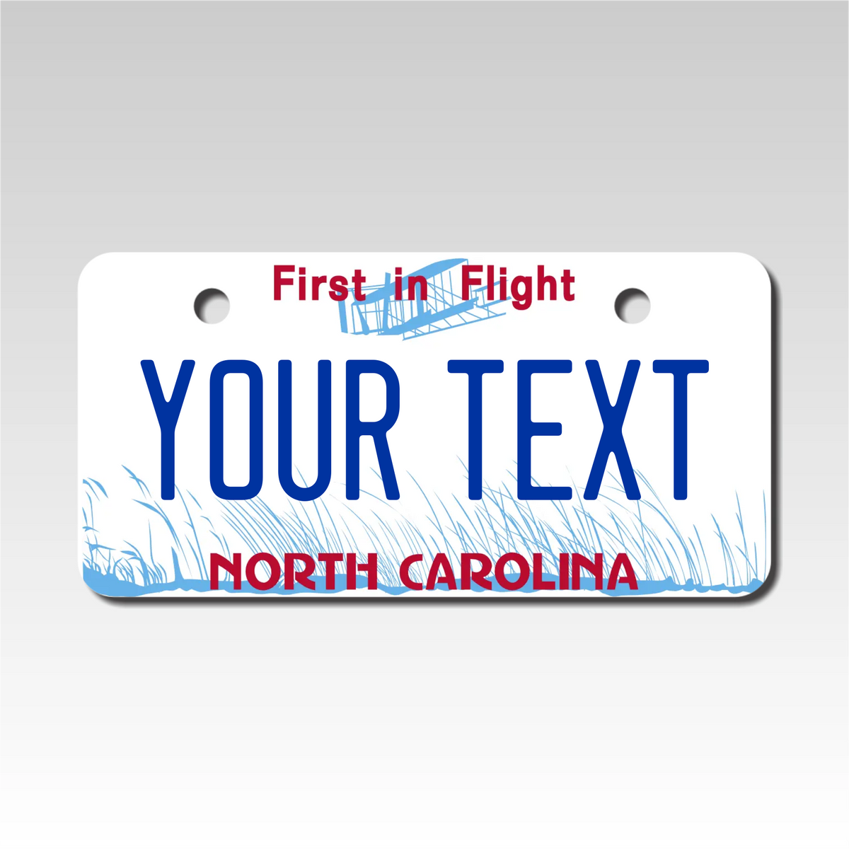 Personalized North Carolina First in Flight mini Aluminum License Plate - Size 2