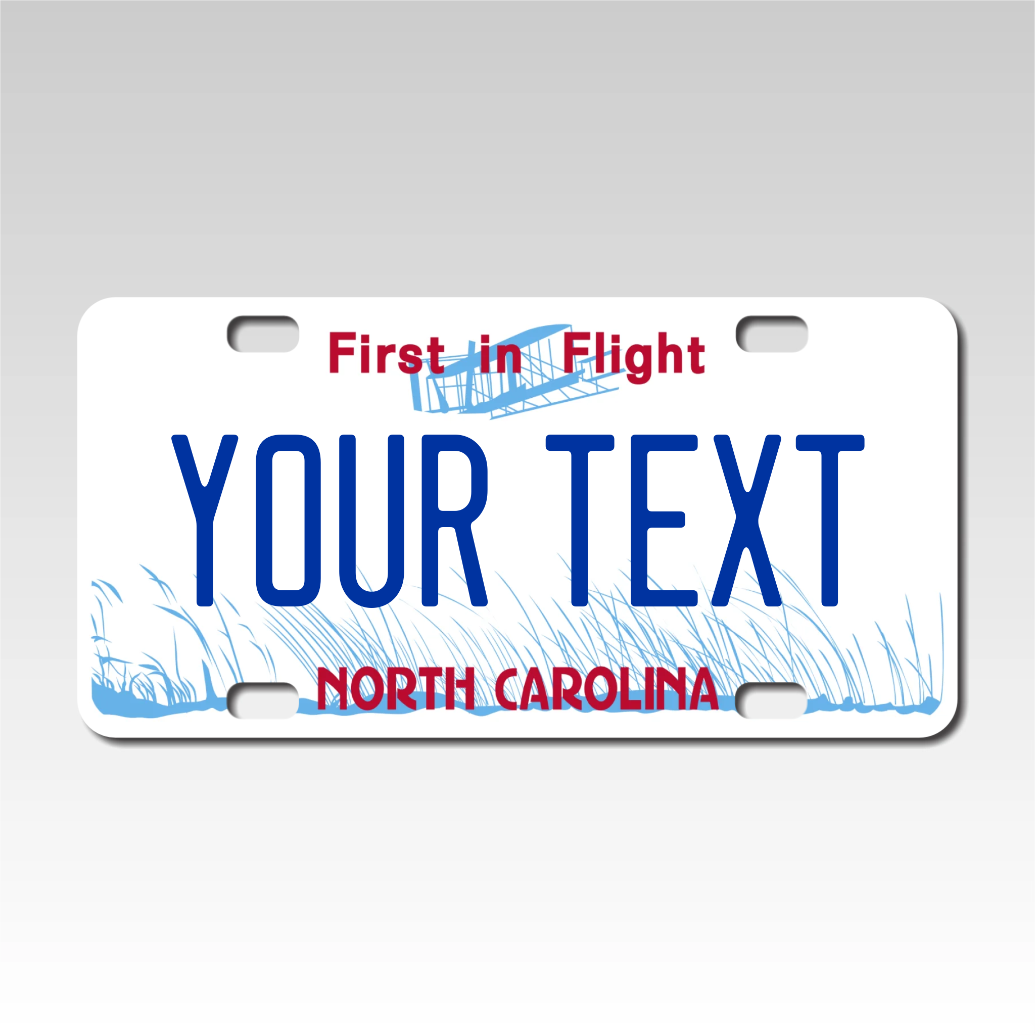 Personalized North Carolina 3" X 6" Acrylic / Plastic First in Flight License Plate - Size 3" X 6" Inches