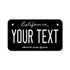 Personalized California 4" X 7" Aluminum License Plate Version 6 Black and White