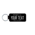 Personalized California 1.5" X 3" Faux Leather License Plate Key Ring Version 6 Black and white