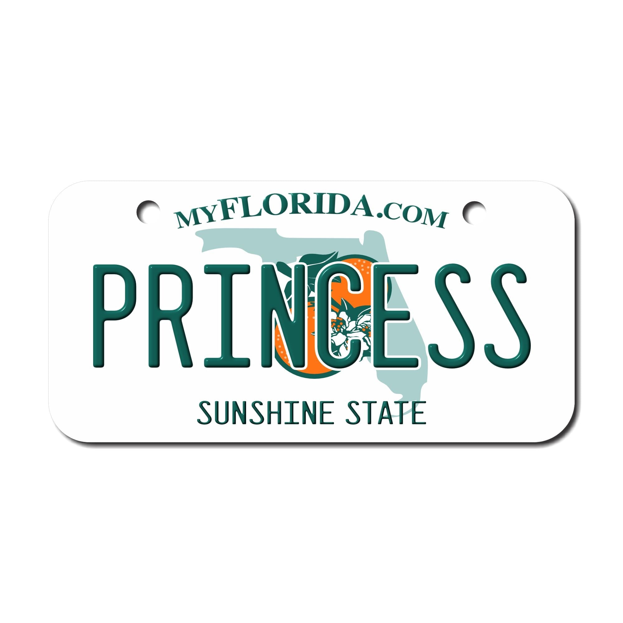 Personalized Florida 3" X 6" Aluminum License Plate (KLP-FL2-3X6A)