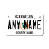 Personalized Georgia 4" X 7" Aluminum License Plate (KLP-GA2-4X7)