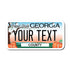 Personalized Georgia 3" X 6" Aluminum License Plate Version 3 Peach State