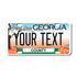Personalized Georgia 3" X 6" FRP Plastic License Plate Version 3 Peach State
