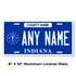 Personalized Indiana 6" X 12" Aluminum License Plate (KLP-IN1-6X12)