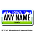 Personalized Iowa 2" X 4" Aluminum License Plate (KLP-IA2-2X4)