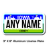 Personalized Iowa 3" X 6" Aluminum License Plate (KLP-IA2-3X6A)