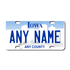 Personalized Iowa 3" X 6" FRP Plastic License Plate