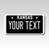 Personalized Kansas 2" X 4" Aluminum License Plate Version 8 Black Out