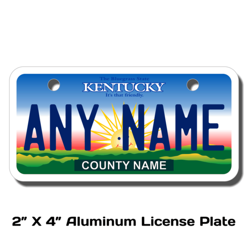 Personalized Kentucky 2" X 4" Aluminum License Plate (KLP-KY1-2X4)