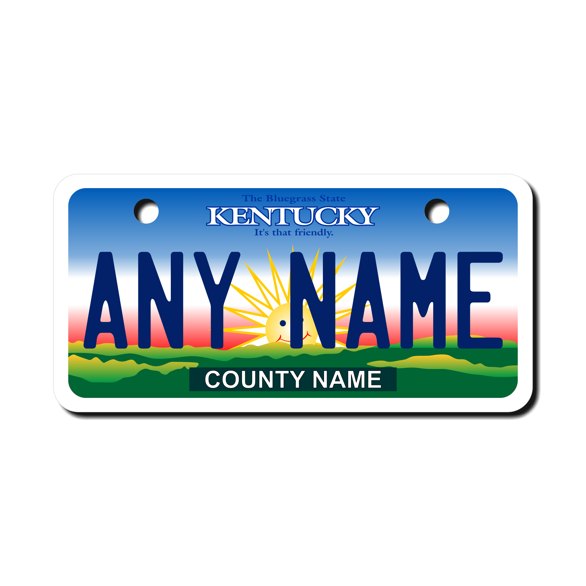 Personalized Kentucky 2" X 4" Aluminum License Plate