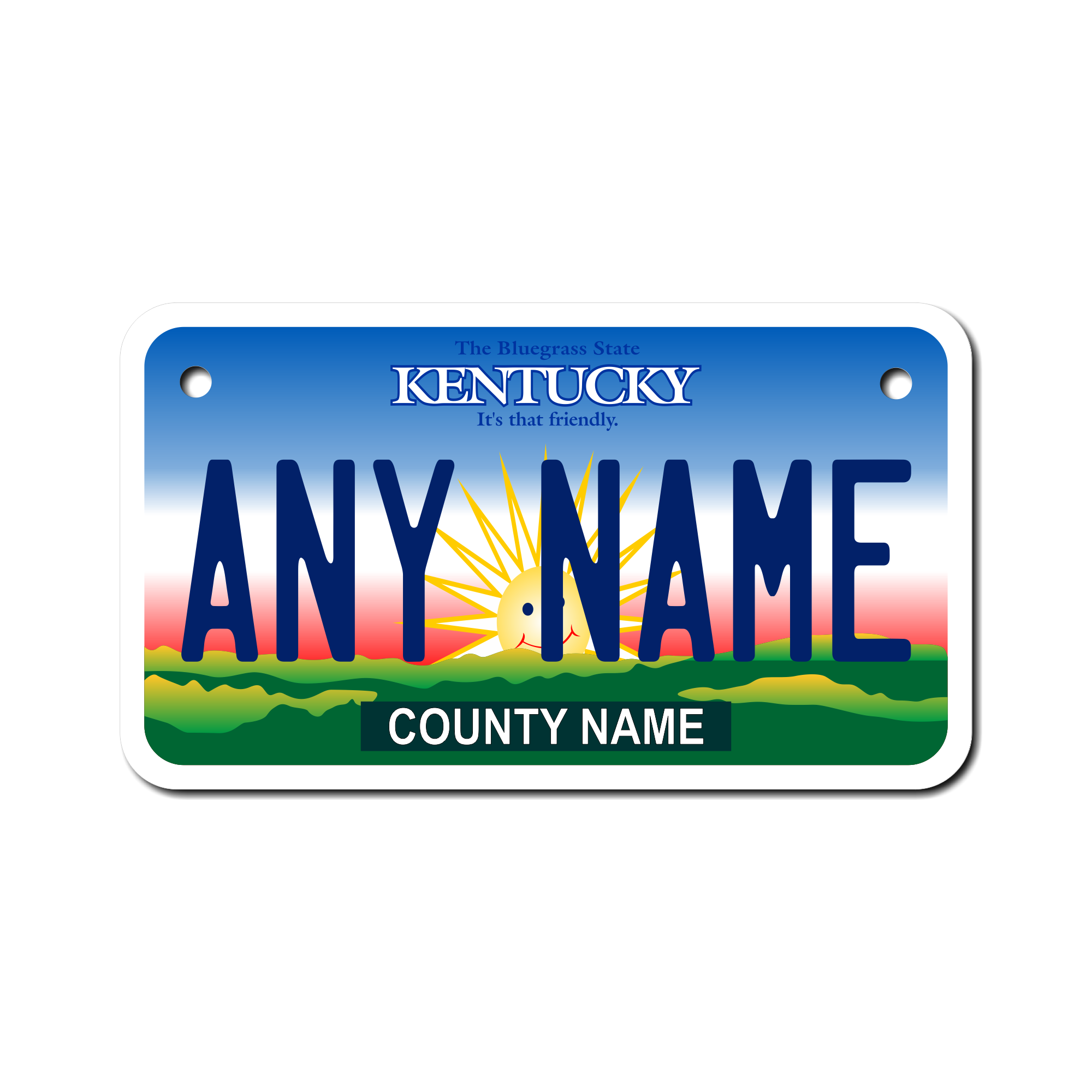 Personalized Kentucky 4" X 7" Aluminum License Plate