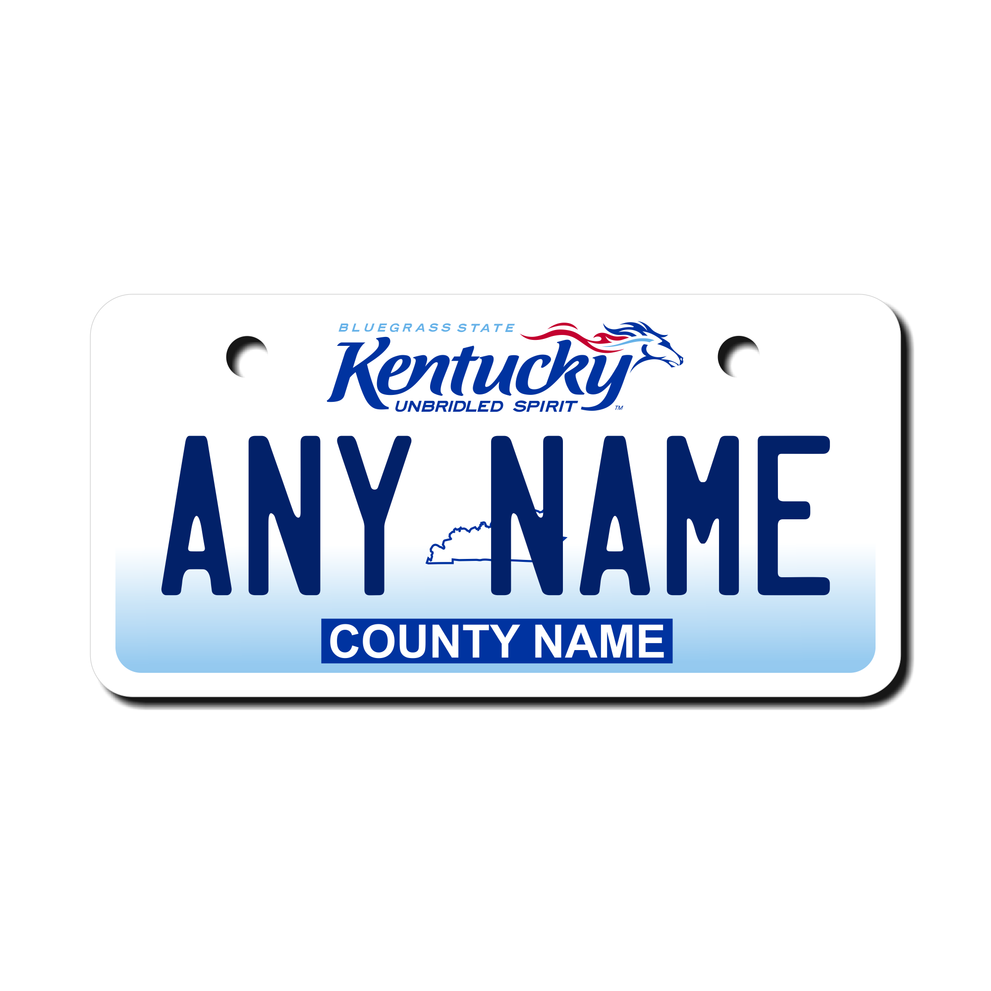 Personalized Kentucky 2" X 4" Aluminum License Plate
