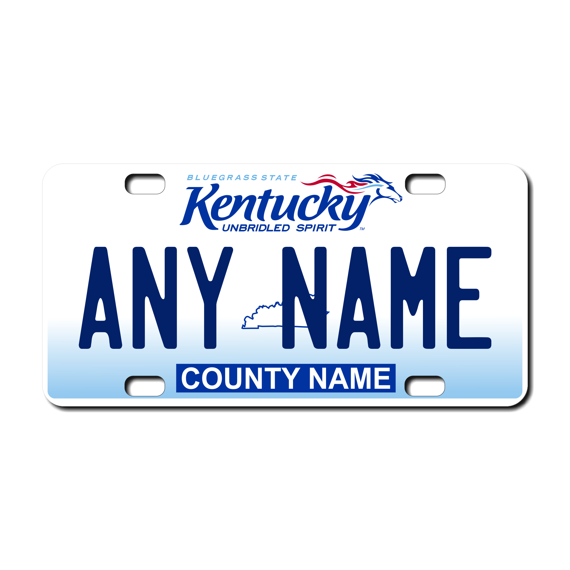 Personalized Kentucky 3" X 6" FRP Plastic License Plate