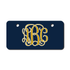Vine Font Monogram License Plates or keychain - Notre Dame University Team Colors - Choose from 6 sizes personalized with your monogram. KLP-155