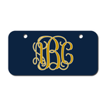 Vine Font Monogram License Plates or keychain - Notre Dame University Team Colors - Choose from 6 sizes personalized with your monogram. KLP-155
