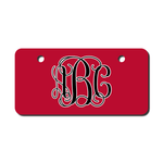 Vine Font Monogram License Plates or keychain - University of Georgia Team Colors - Choose from 6 sizes personalized with your monogram. KLP-159
