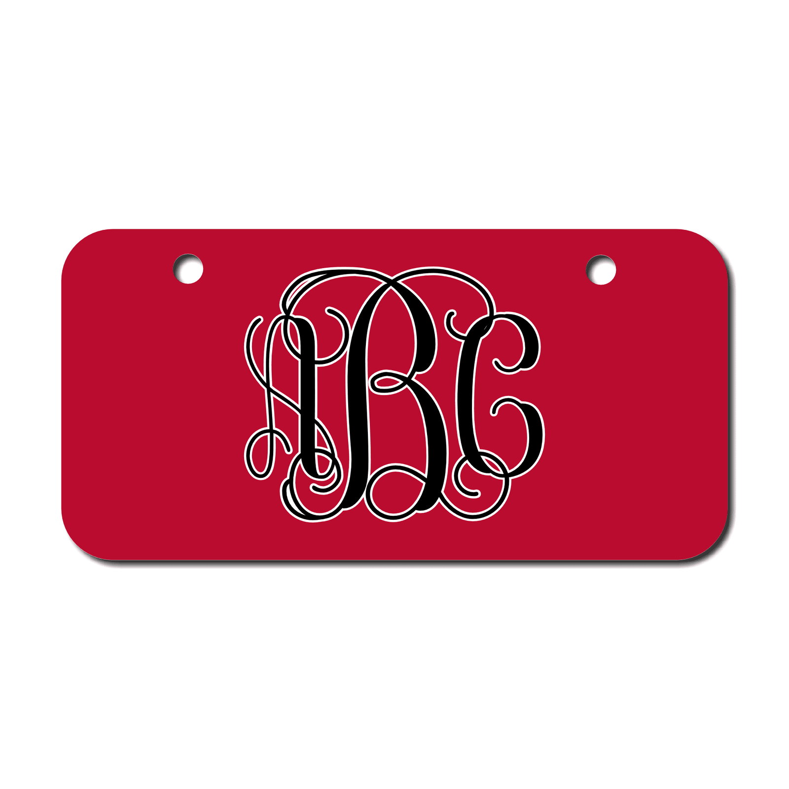 Vine Font Monogram License Plates or keychain - University of Georgia Team Colors - Choose from 6 sizes personalized with your monogram. KLP-159