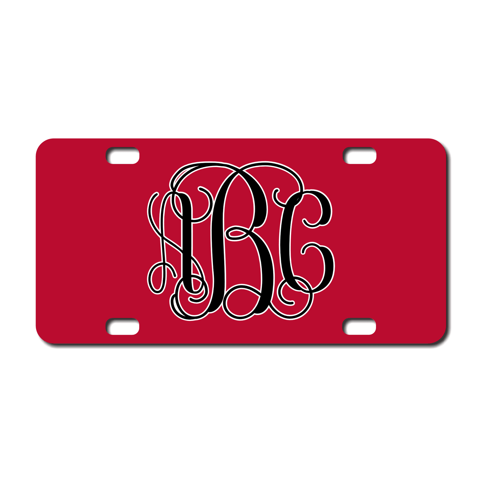 Vine Font Monogram License Plates or keychain - University of Georgia Team Colors - Choose from 6 sizes personalized with your monogram. KLP-159