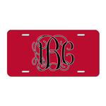 Vine Font Monogram License Plates or keychain - University of Georgia Team Colors - Choose from 6 sizes personalized with your monogram. KLP-159