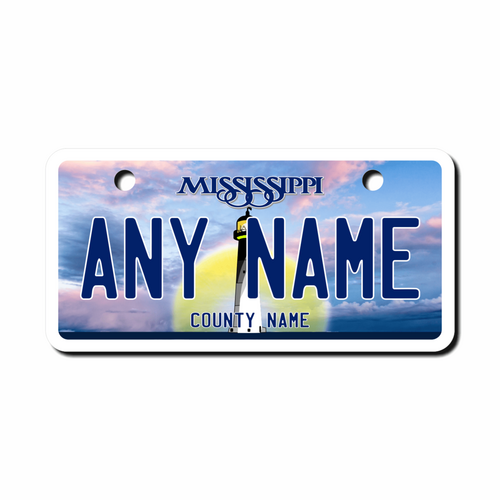 Personalized Mississippi 2" X 4" Aluminum License Plate (KLP-MS1-2X4)