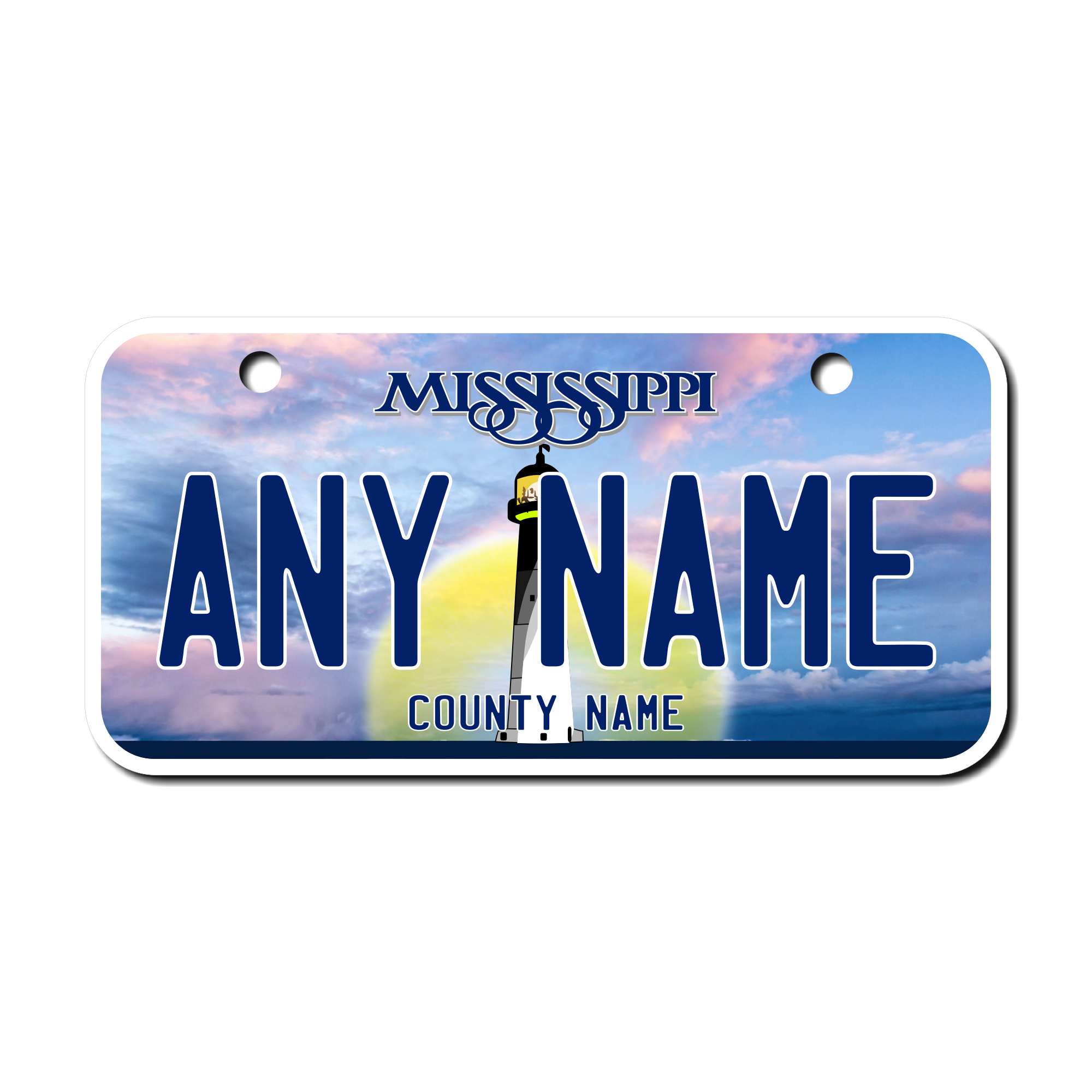 Personalized Mississippi 3" X 6" Aluminum License Plate