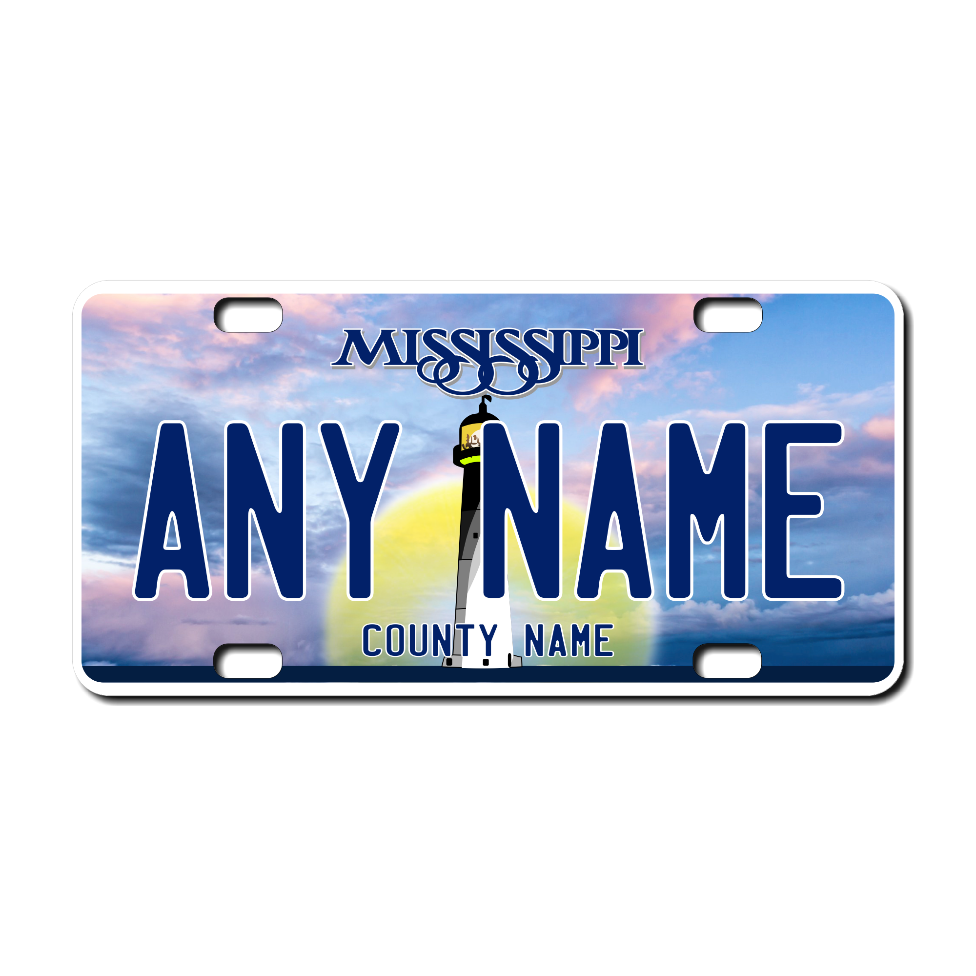 Personalized Mississippi 3" X 6" FRP Plastic License Plate
