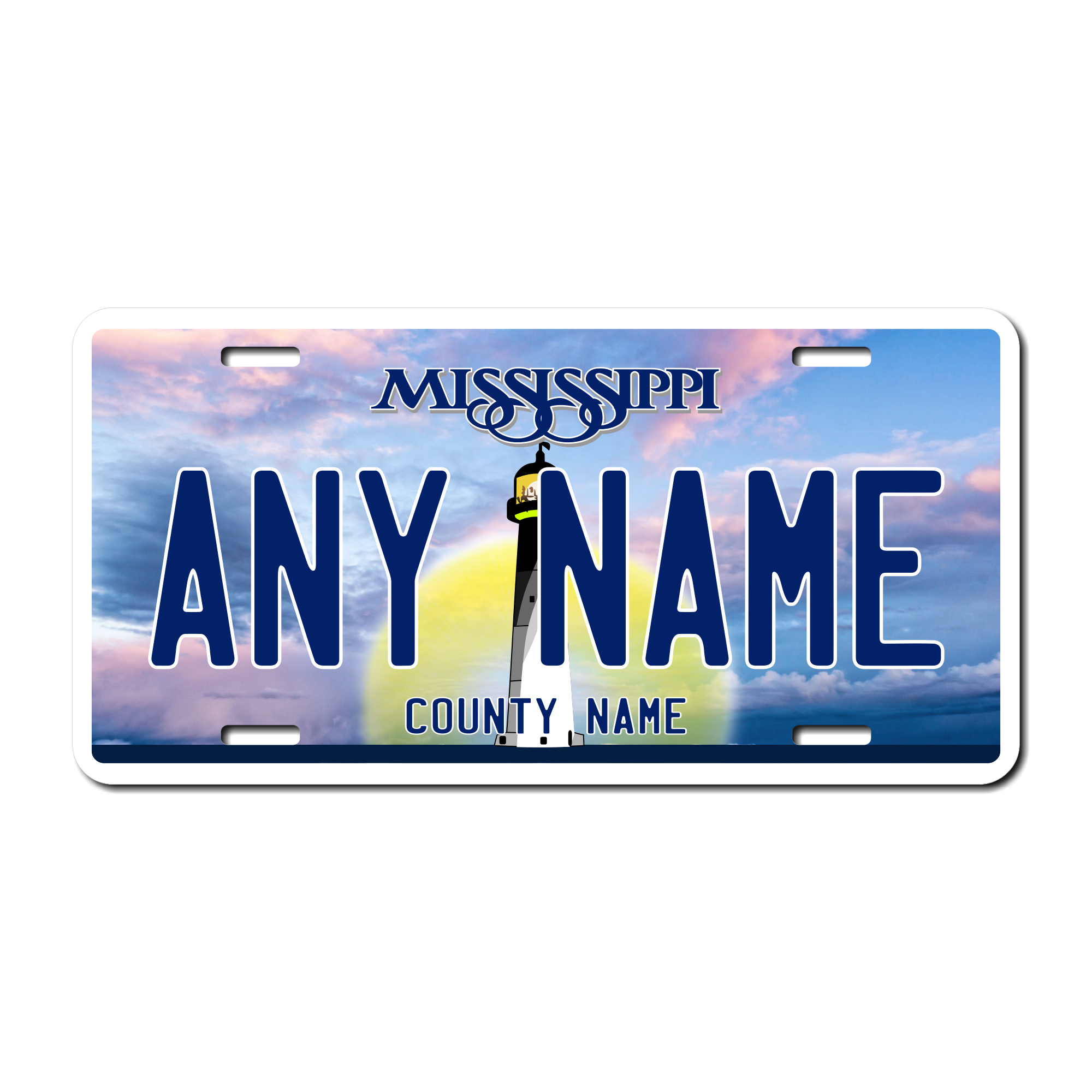 Personalized Mississippi 6" X 12" Aluminum License Plate