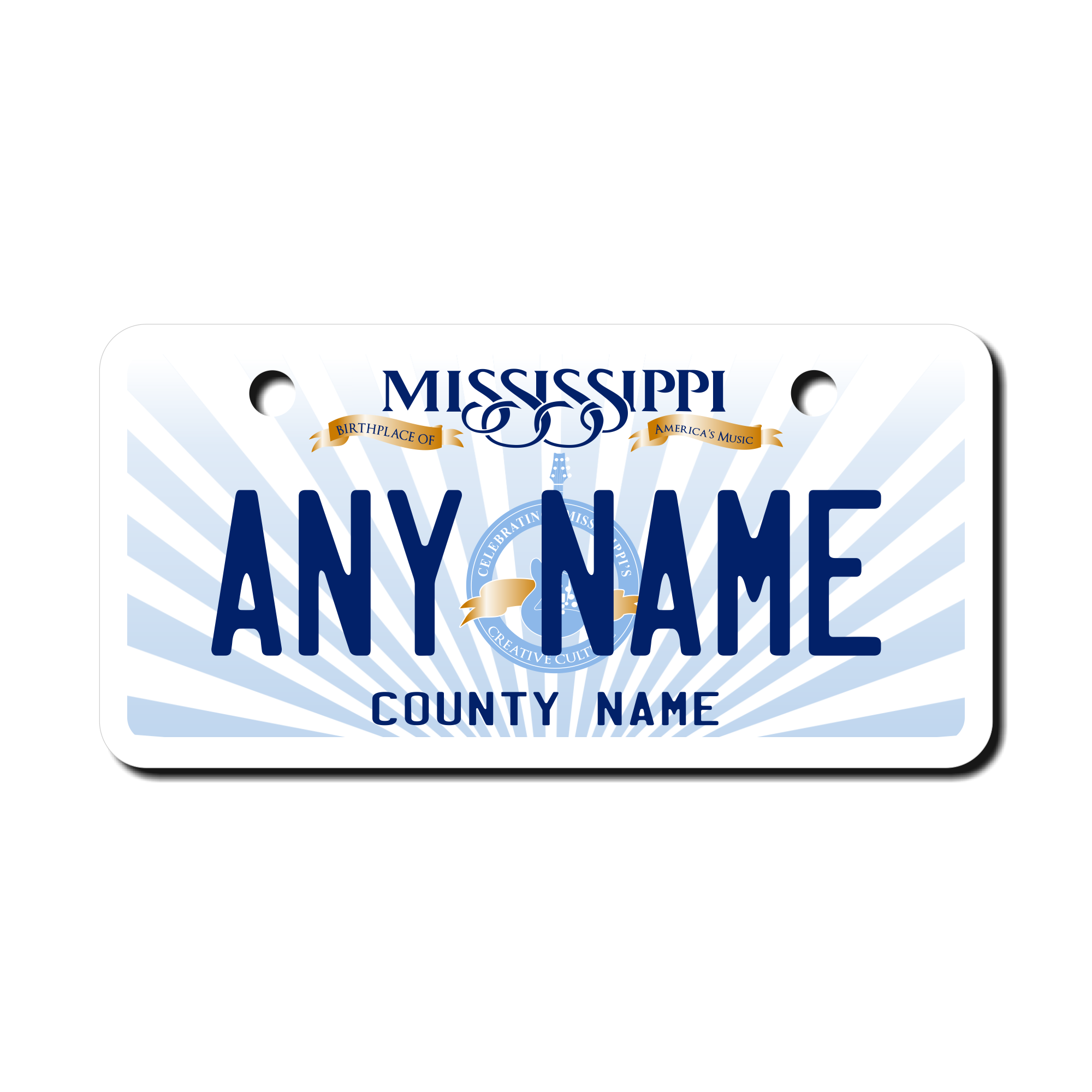 Personalized Mississippi 2" X 4" Aluminum License Plate
