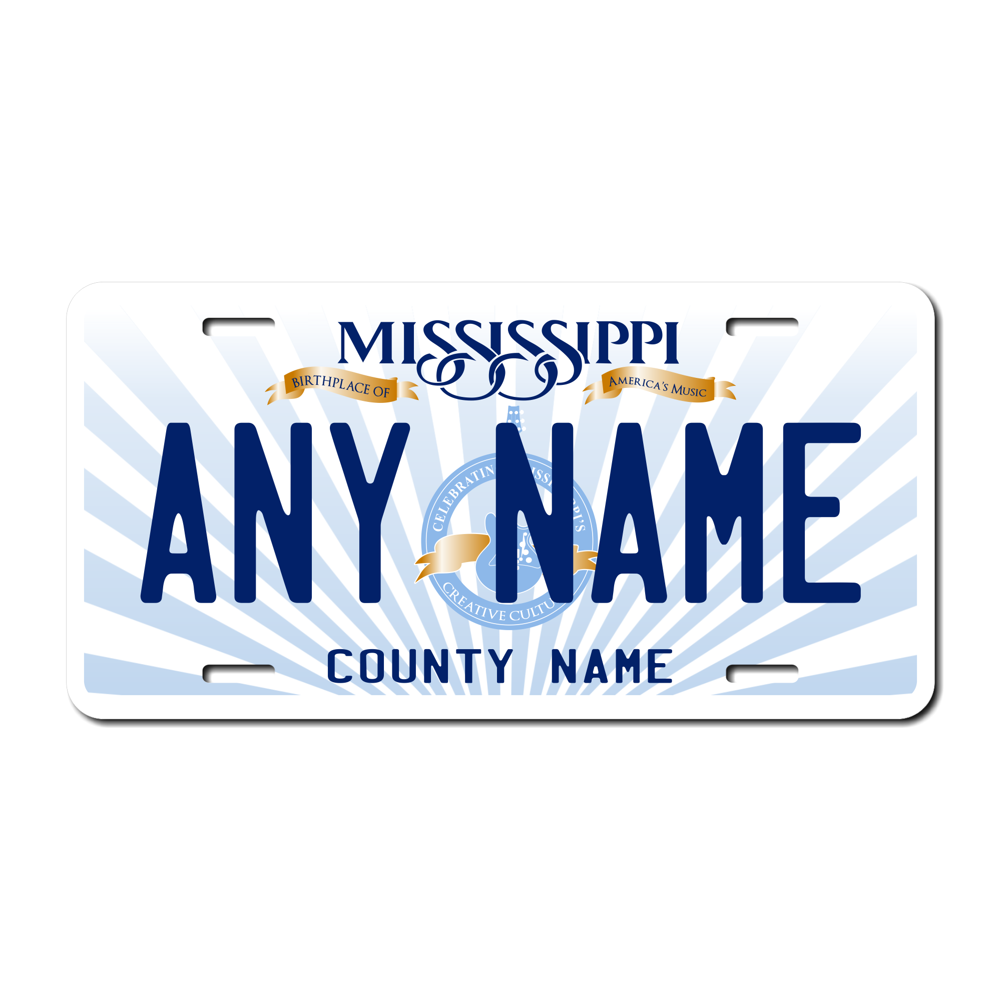 Personalized Mississippi 6" X 12" Aluminum License Plate