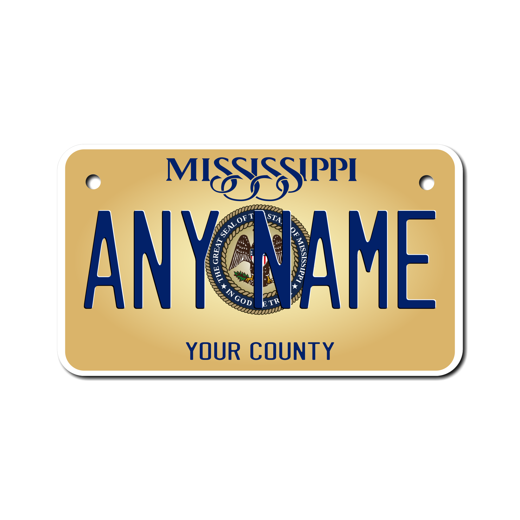 Personalized Mississippi 4" X 7" Aluminum License Plate