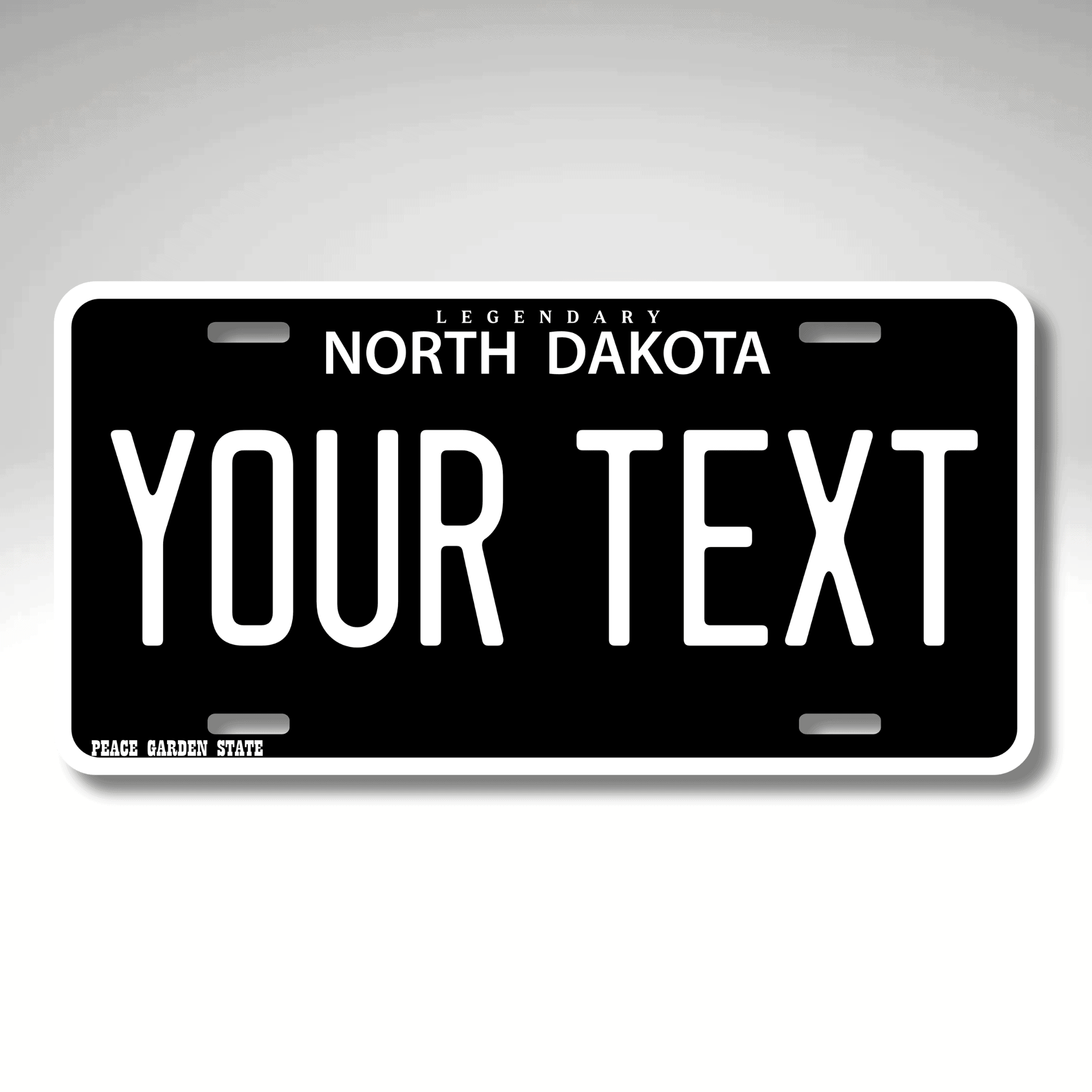 Personalized North Dakota 6" X 12" Full Size Aluminum License Plate Version 3 Black Out 2025